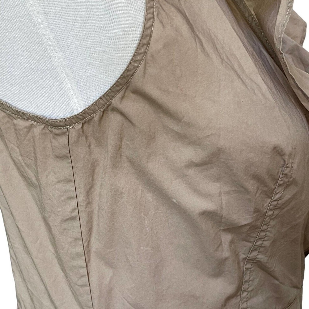 Marissa Webb Collective Khaki Beige Sleeveless Ruffle Wrap Mini Dress Size 4 - Picture 11 of 14